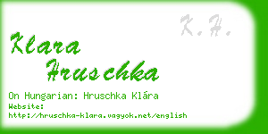 klara hruschka business card