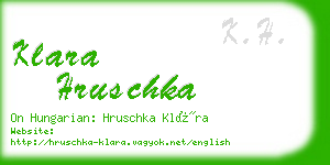 klara hruschka business card